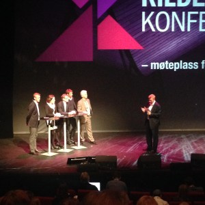 Paneldebatt dag 2 med Rasmus Wiinstedt Tscherning, direktør Creative Buisness Cup (DK), Ingrid Røynesdal, adm. dir Oslo-Filharmonien, John G. Bernander, styreleder Talent Norge AS, Vidar Riseth, sponsorsjef Rema 1000, Erling Valvik, adm. dir Cultiva og debattleder Hans-Christian Vadseth, seniorrådgiver First House.